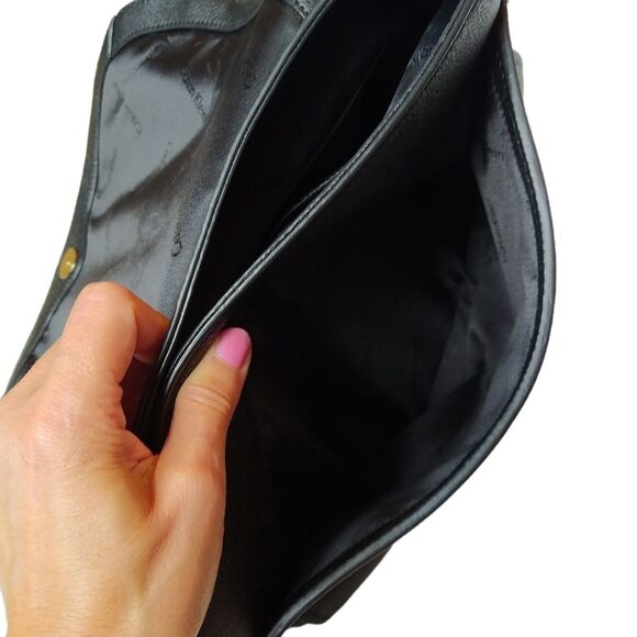 Calvin Klein Black and Gold Chain Saddle Tassel Handbag - Picture 8 of 14